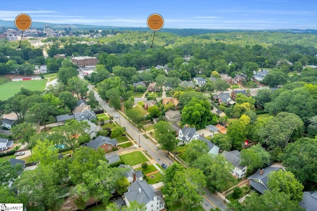 15 Jones Ave, Greenville, SC 29601 - aerial perspective of suburban area with a heavily wooded area