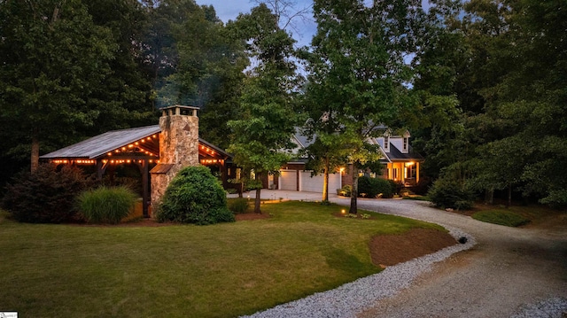 170 Shirleys Farm Rd, Seneca, SC 29678 - view of front of property featuring driveway, a front yard, an attached garage, a metal roof, and a standing seam roof