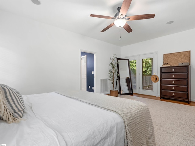 170 Shirleys Farm Rd, Seneca, SC 29678 - bedroom with access to outside, wood finished floors, and ceiling fan