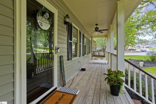 105 Fox Chase Ct, Simpsonville, SC 29680 - porch with a ceiling fan