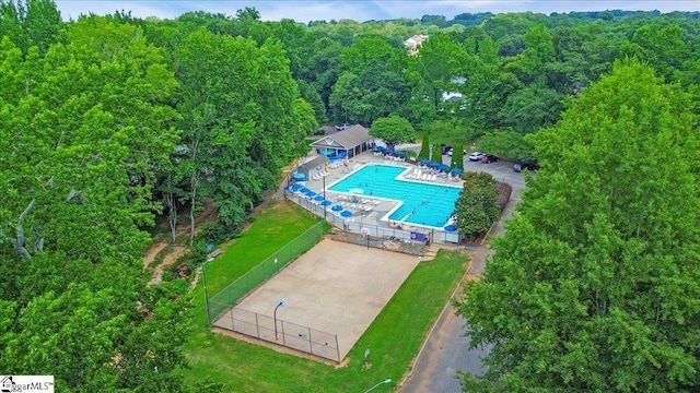 402 Rosebud Ct, Greer, SC 29650 - bird's eye view of a pool area