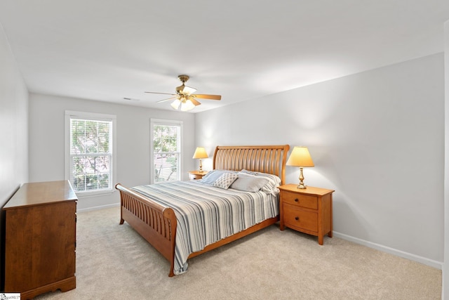 629 Germander Ct, Greer, SC 29651 - bedroom with light carpet and ceiling fan