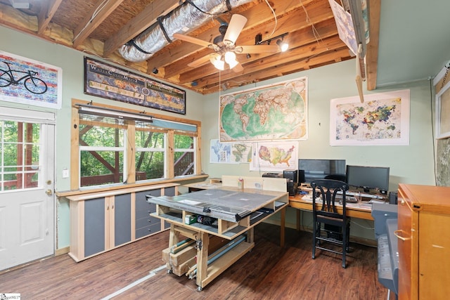 629 Germander Ct, Greer, SC 29651 - office space with a ceiling fan and wood finished floors