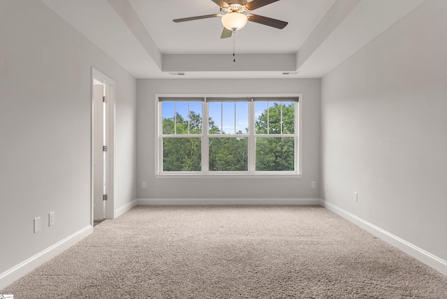 138 Rushing Creek Ln, Piedmont, SC 29673 - spare room featuring a raised ceiling, a ceiling fan, and carpet