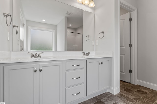 138 Rushing Creek Ln, Piedmont, SC 29673 - bathroom with double vanity and a shower