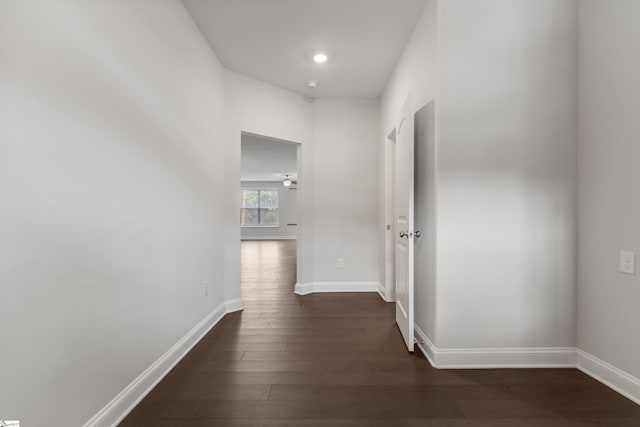 138 Rushing Creek Ln, Piedmont, SC 29673 - hallway with dark wood-style flooring and recessed lighting