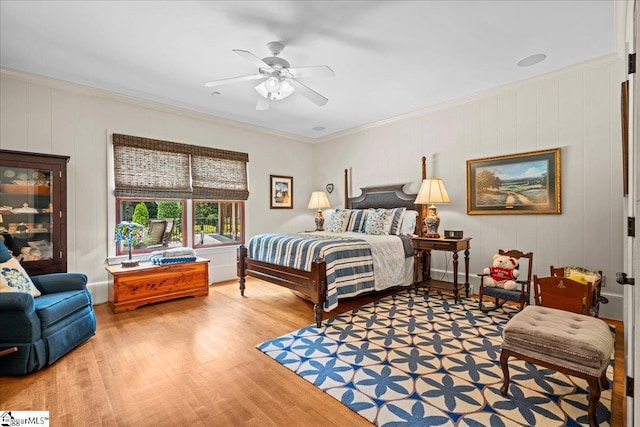 4 Huntington Ct, Greenville, SC 29615 - bedroom featuring wood finished floors, crown molding, and a ceiling fan