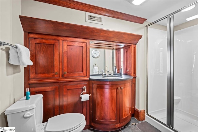 4 Huntington Ct, Greenville, SC 29615 - full bath with a shower stall, vanity, and tile patterned flooring