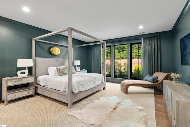 304 Waterford Fall Way, Simpsonville, SC 29681 - bedroom with wood finished floors, recessed lighting, and ornamental molding