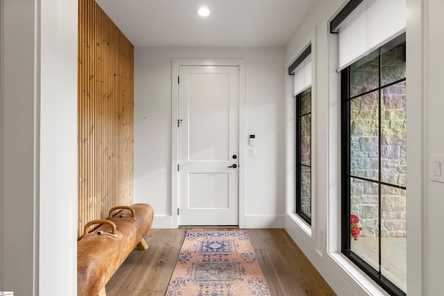 304 Waterford Fall Way, Simpsonville, SC 29681 - mudroom featuring wood finished floors and recessed lighting