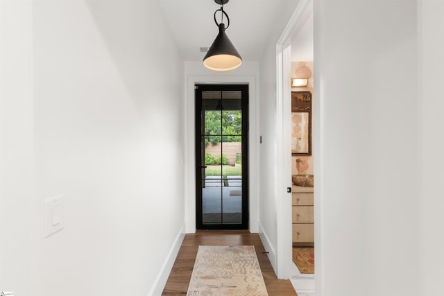 304 Waterford Fall Way, Simpsonville, SC 29681 - doorway to outside featuring wood finished floors and baseboards