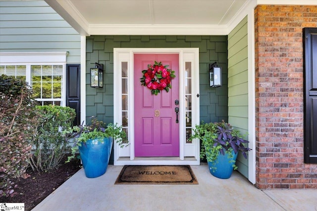 9 Springhead Way, Greer, SC 29650 - view of exterior entry with brick siding and a porch