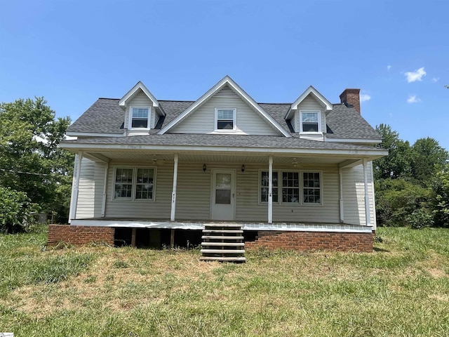 875 Love And Care Rd, Six Mile, SC 29682 - bungalow with a chimney, roof with shingles, covered porch, and a front lawn