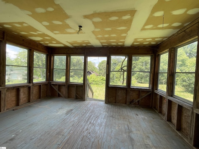 875 Love And Care Rd, Six Mile, SC 29682 - unfurnished sunroom featuring a deck and hardwood / wood-style floors