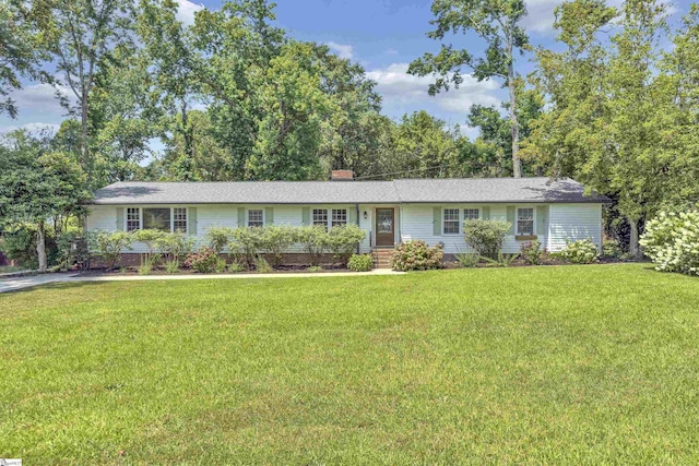 512 Old Mill Rd, Mauldin, SC 29662 - single story home with a front lawn, a chimney, and crawl space