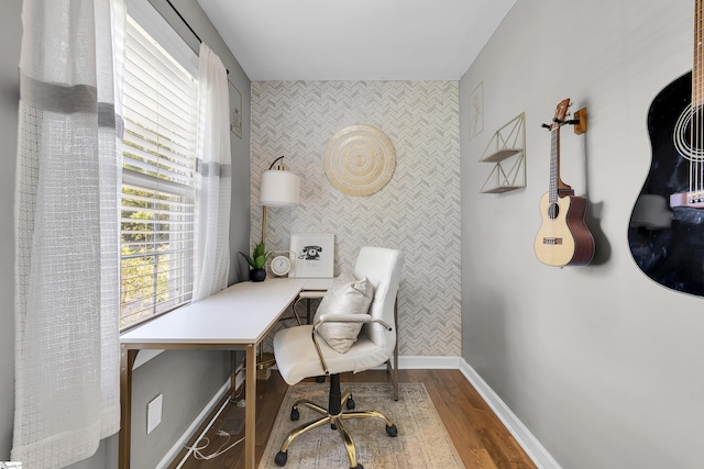 512 Old Mill Rd, Mauldin, SC 29662 - home office with wood finished floors and an accent wall