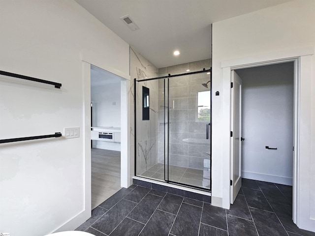 162 Refuge Church Rd, Central, SC 29630 - bathroom featuring a shower stall and recessed lighting