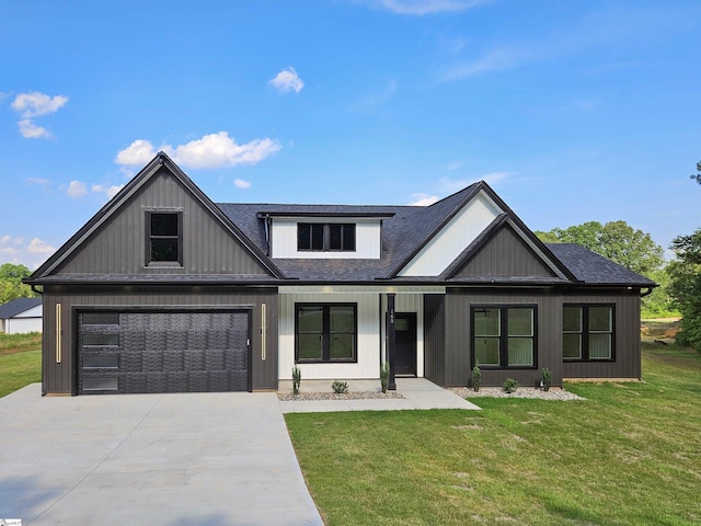 162 Refuge Church Rd, Central, SC 29630 - modern inspired farmhouse with concrete driveway, a front lawn, roof with shingles, and an attached garage