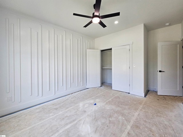 2927 Old Greenville Hwy, Central, SC 29630 - unfurnished bedroom with ceiling fan and a closet