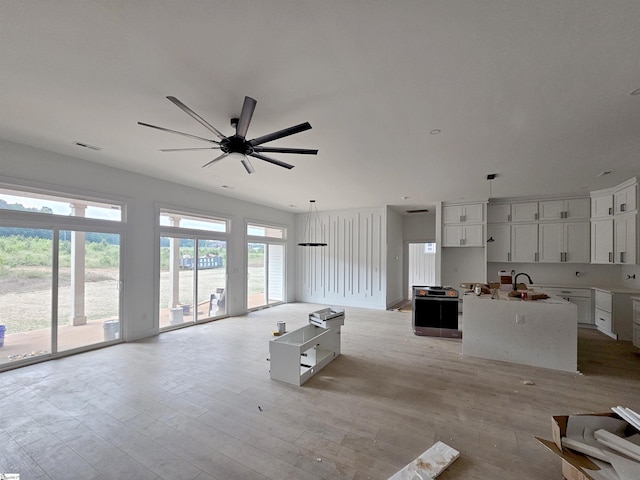 2927 Old Greenville Hwy, Central, SC 29630 - living area featuring light wood finished floors and ceiling fan