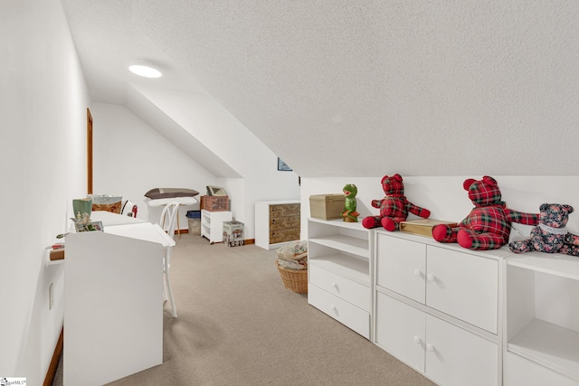 102 Linwood Ct, Simpsonville, SC 29681 - bedroom with carpet floors, a textured ceiling, and lofted ceiling