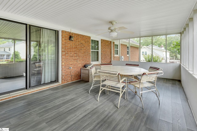 102 Linwood Ct, Simpsonville, SC 29681 - sunroom with outdoor dining space, a ceiling fan, and plenty of natural light