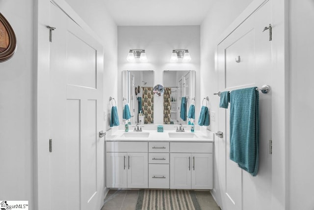 18 Yakama Way, Greenville, SC 29607 - bathroom with double vanity and tile patterned flooring