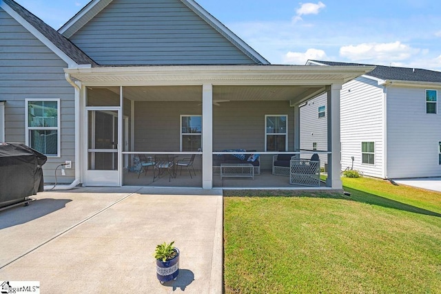 18 Yakama Way, Greenville, SC 29607 - back of property with a lawn, a patio, and a sunroom