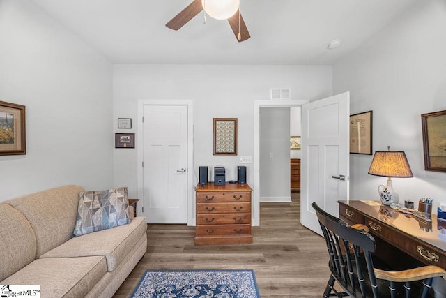 18 Yakama Way, Greenville, SC 29607 - living area with a ceiling fan and wood finished floors