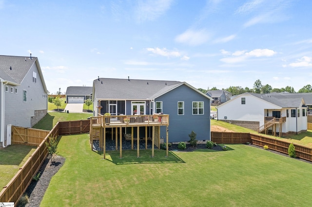 240 Nicole Marie Ct, Greer, SC 29651 - back of house featuring a wooden deck, a residential view, a fenced backyard, and stairway