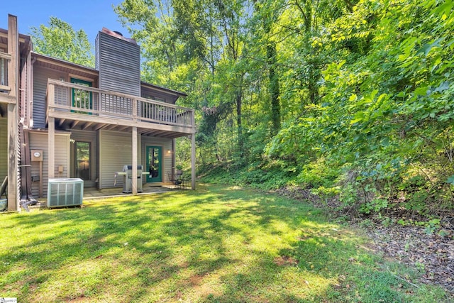 150 Stallings Rd Unit A1, Taylors, SC 19687 - back of property with a chimney, a yard, and a wooden deck