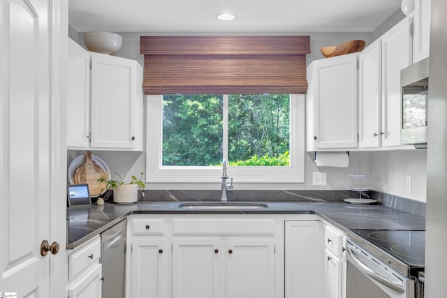 150 Stallings Rd Unit A1, Taylors, SC 19687 - kitchen featuring stainless steel appliances, white cabinetry, and recessed lighting