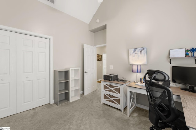 6 Nakkol Dr, Simpsonville, SC 29680 - home office with carpet flooring and high vaulted ceiling