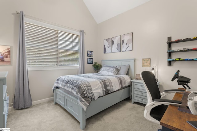 6 Nakkol Dr, Simpsonville, SC 29680 - bedroom featuring vaulted ceiling, light carpet, and a desk