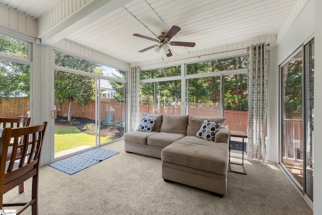 6 Nakkol Dr, Simpsonville, SC 29680 - sunroom / solarium featuring ceiling fan, an outdoor living space, and healthy amount of natural light