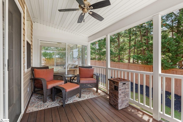 6 Nakkol Dr, Simpsonville, SC 29680 - sunroom / solarium with ceiling fan
