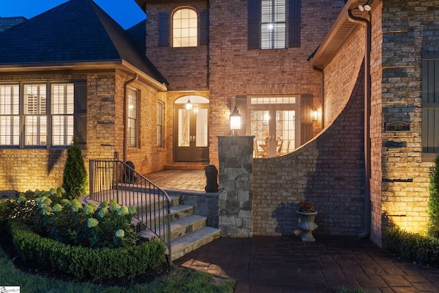 19 Hobcaw Dr, Greer, SC 29650 - entrance to property featuring french doors and brick siding