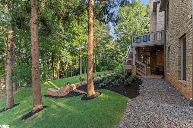 19 Hobcaw Dr, Greer, SC 29650 - view of grassy yard with a patio area and stairs