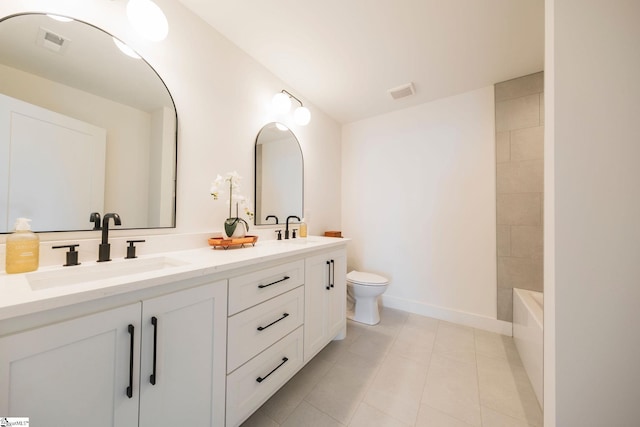 5 Martin Row, Greenville, SC 29601 - full bath with double vanity, tile patterned floors, and shower / bath combination