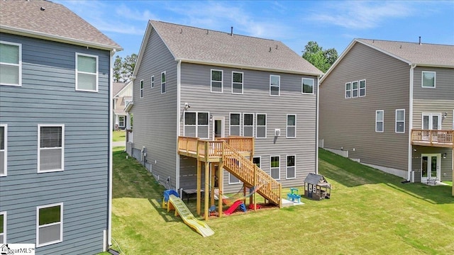 229 Layken Ln, Woodruff, SC 29388 - rear view of property with stairs, a deck, and a yard