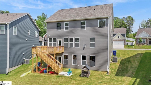 229 Layken Ln, Woodruff, SC 29388 - rear view of property featuring a deck, stairs, and a yard
