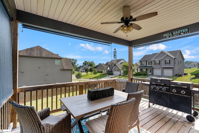 112 Jones Creek Cir, Anderson, SC 29621 - deck featuring a residential view, outdoor dining space, and a ceiling fan