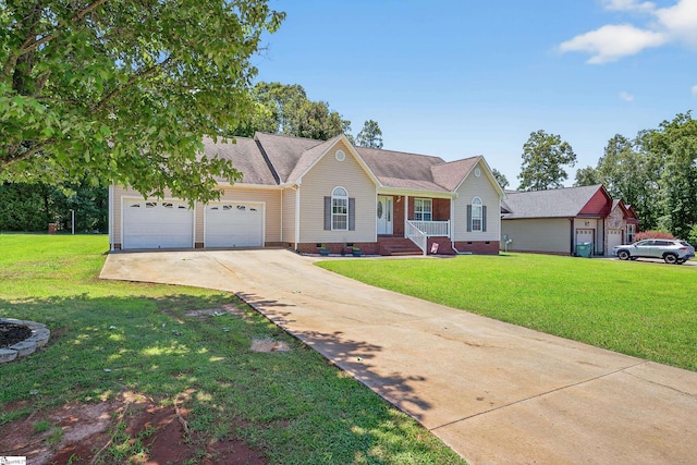 111 Falcon Ln, Chesnee, SC 29323 - ranch-style house with crawl space, driveway, a front yard, and a garage