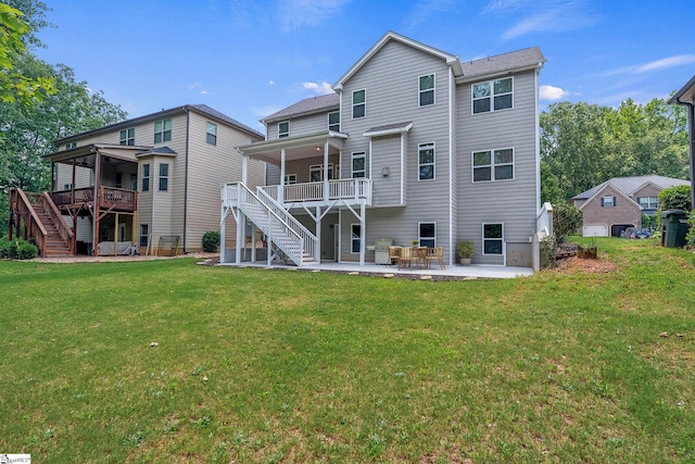 330 Mansfield Ln, Greer, SC 29650 - back of property featuring stairs, a patio, and a wooden deck