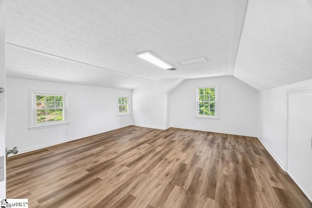 1117 Briarwood Dr, Easley, SC 29642 - bonus room featuring a textured ceiling, wood finished floors, plenty of natural light, vaulted ceiling, and attic access