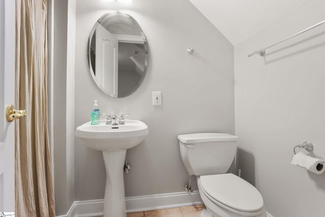 108 Goldenstar Ln, Greer, SC 29651 - bathroom with toilet and lofted ceiling