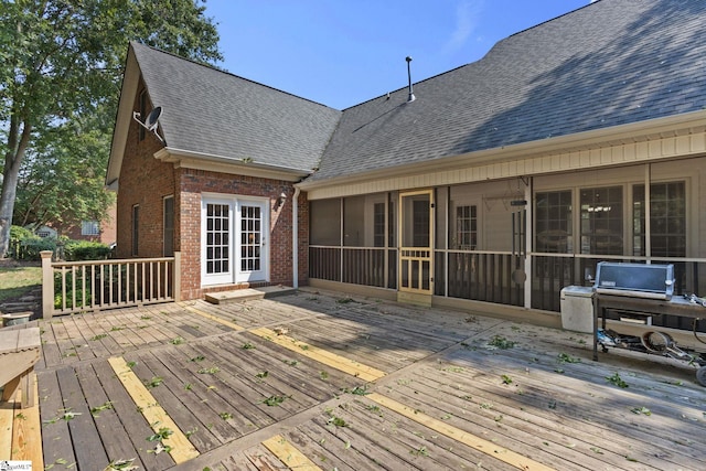 108 Goldenstar Ln, Greer, SC 29651 - deck with a sunroom and grilling area