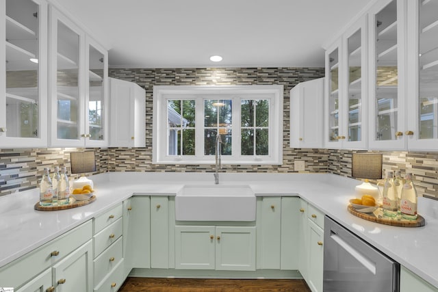 26 Tranquil Ave, Greenville, SC 29615 - kitchen with dishwasher, tasteful backsplash, and light countertops