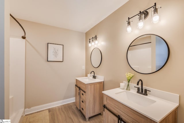 121 Stanmoore Dr, Anderson, SC 29621 - full bath with two vanities and wood finished floors