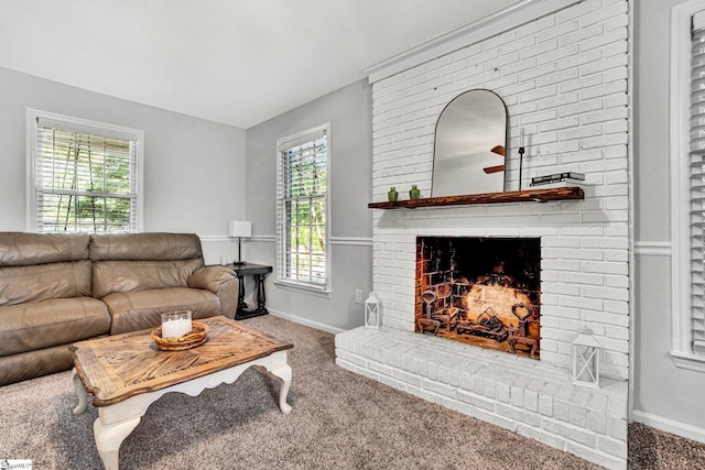 203 Camellia Ln, Simpsonville, SC 29681 - living room featuring carpet flooring and a fireplace